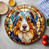 Australian Shepherd Circular Glass Suncatcher Worktop Saver